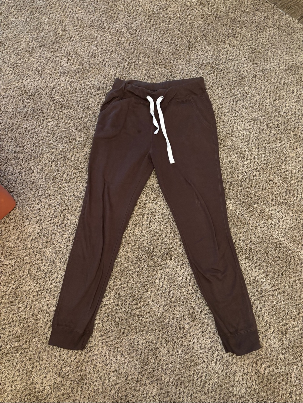 Fashion Nova Brown Jogger Track Pants with White Drawstring